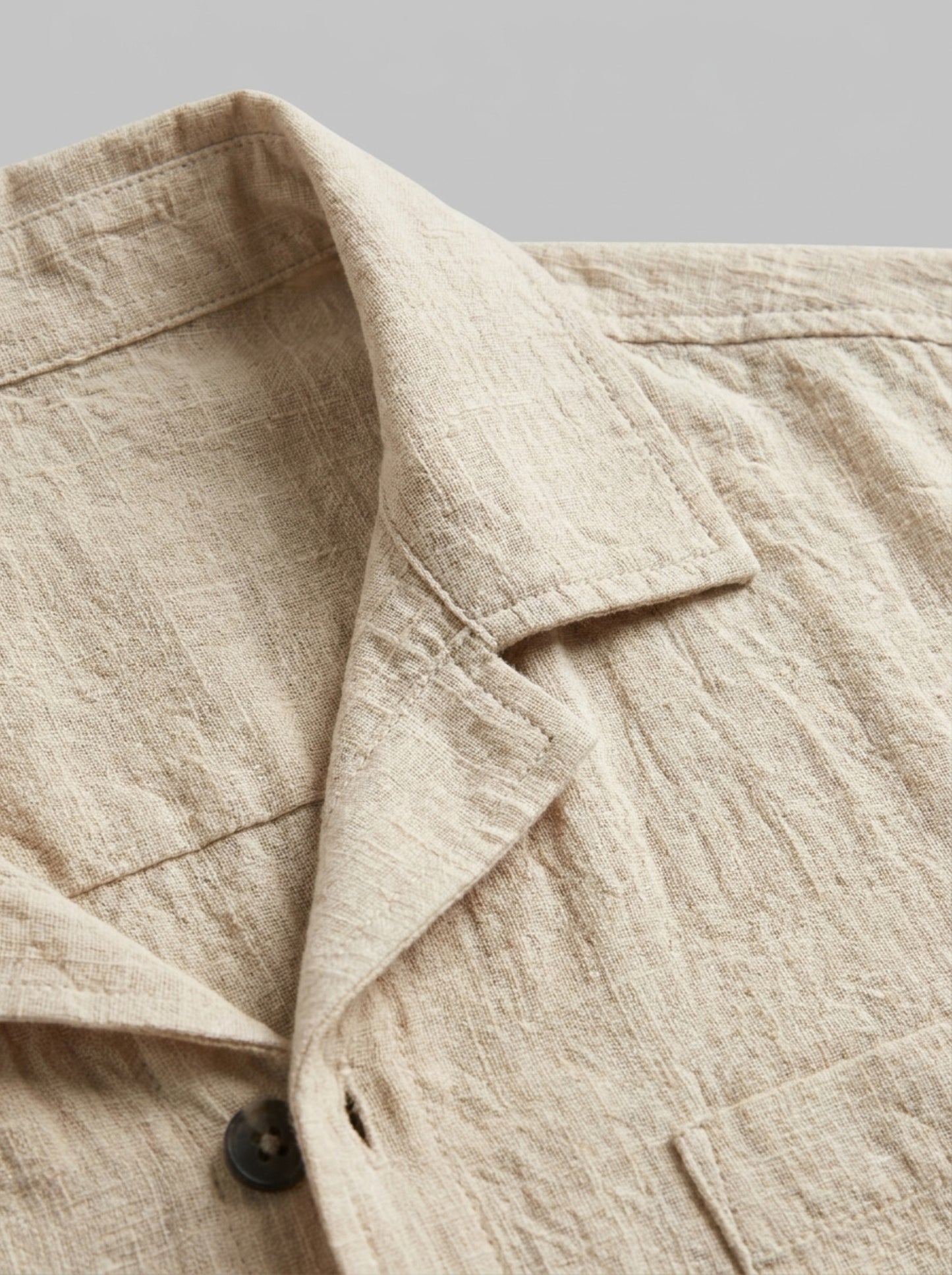 Men's Linen Short Sleeve Shirt and Shorts Set