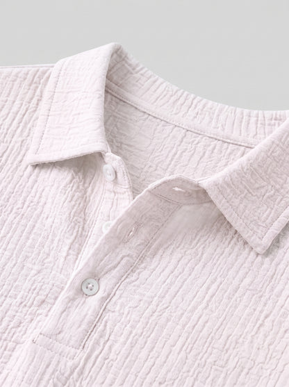 Men's Jacquard Shirt and Shorts Summer Set