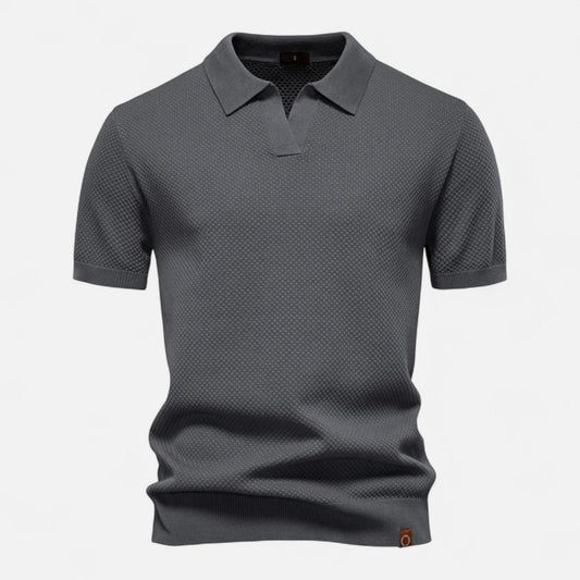 Knit Polo Shirt – Button Neck & Long Sleeves