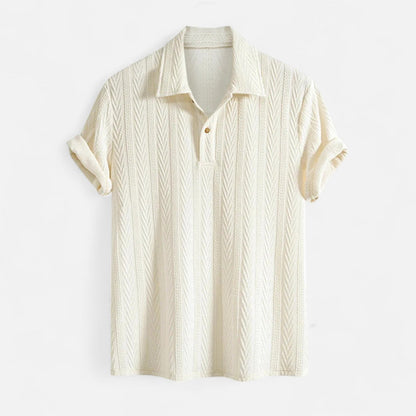 Knit Polo Shirt – Textured Front & Soft Stretch Shape