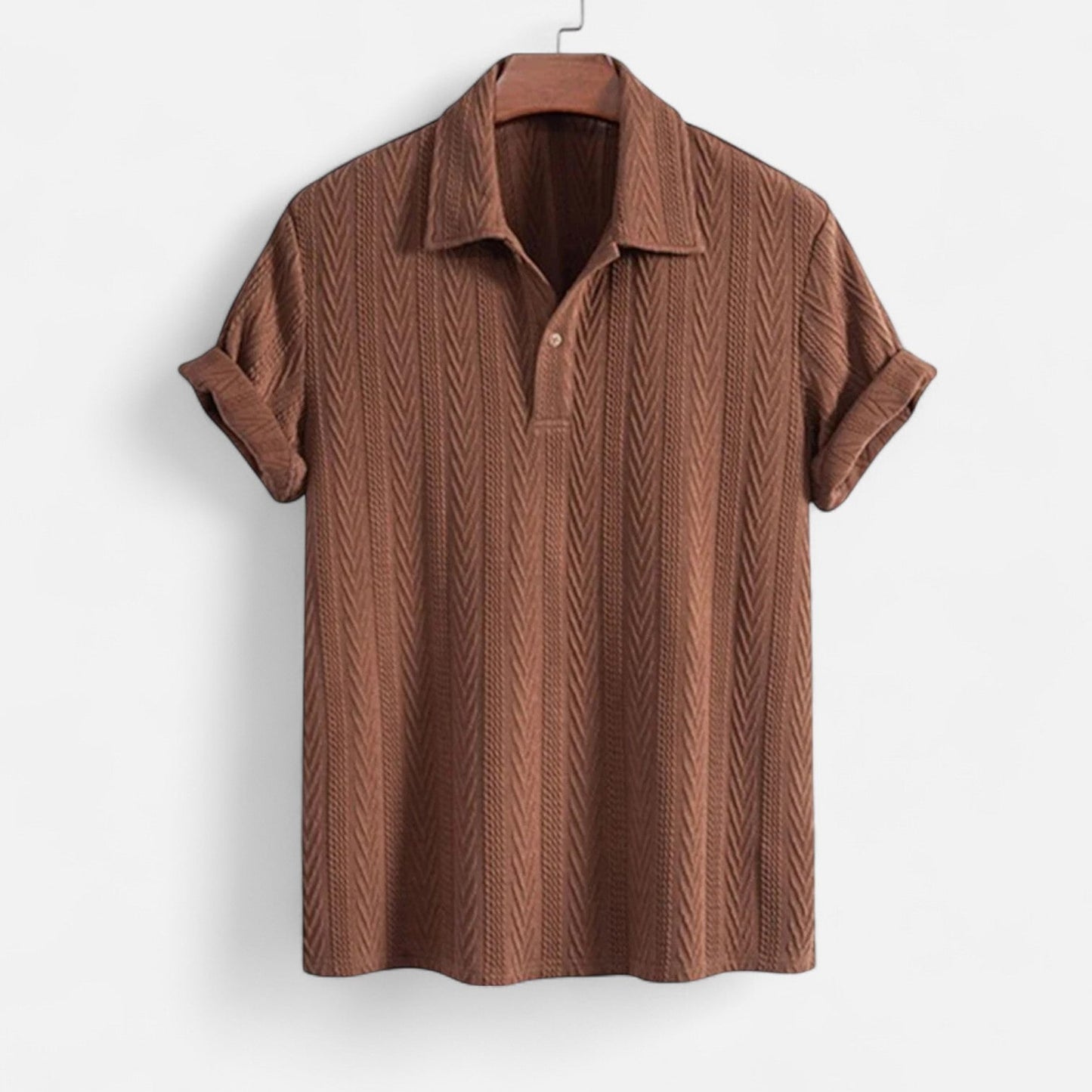 Knit Polo Shirt – Textured Front & Soft Stretch Shape