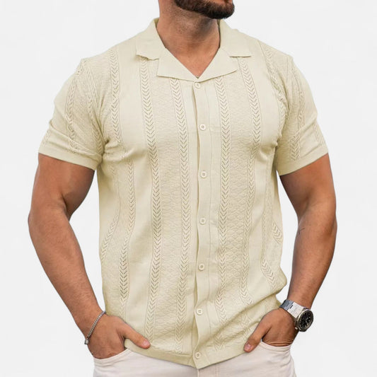 Knit Shirt – Patchwork Stripes & Flexible Shape