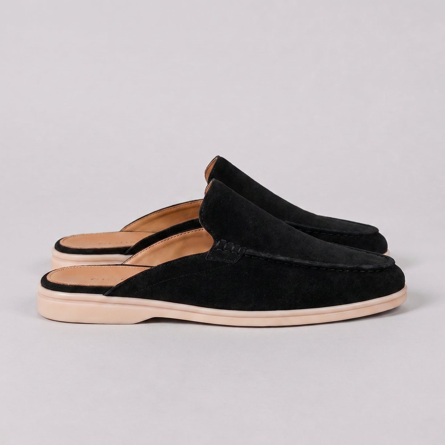 Men's Loafer Mule Slip-On Shoes with Open Heel Design