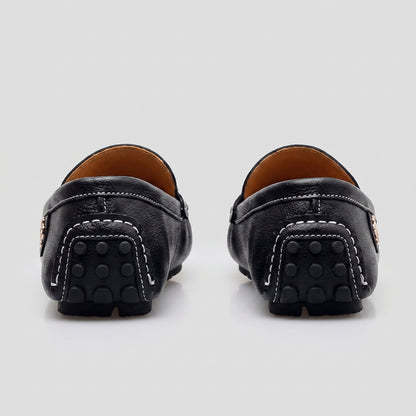 Men's Leather Moccasin Loafers - Casual Slip-On Shoes