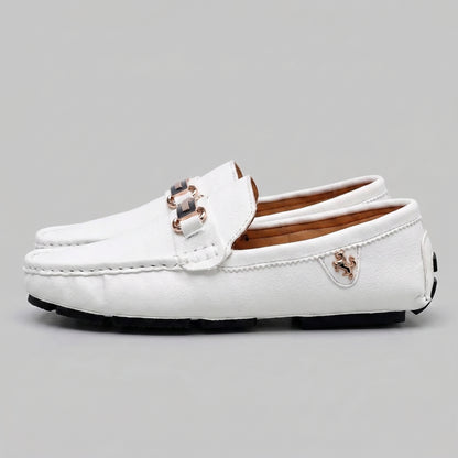 Men's Leather Moccasin Loafers - Casual Slip-On Shoes