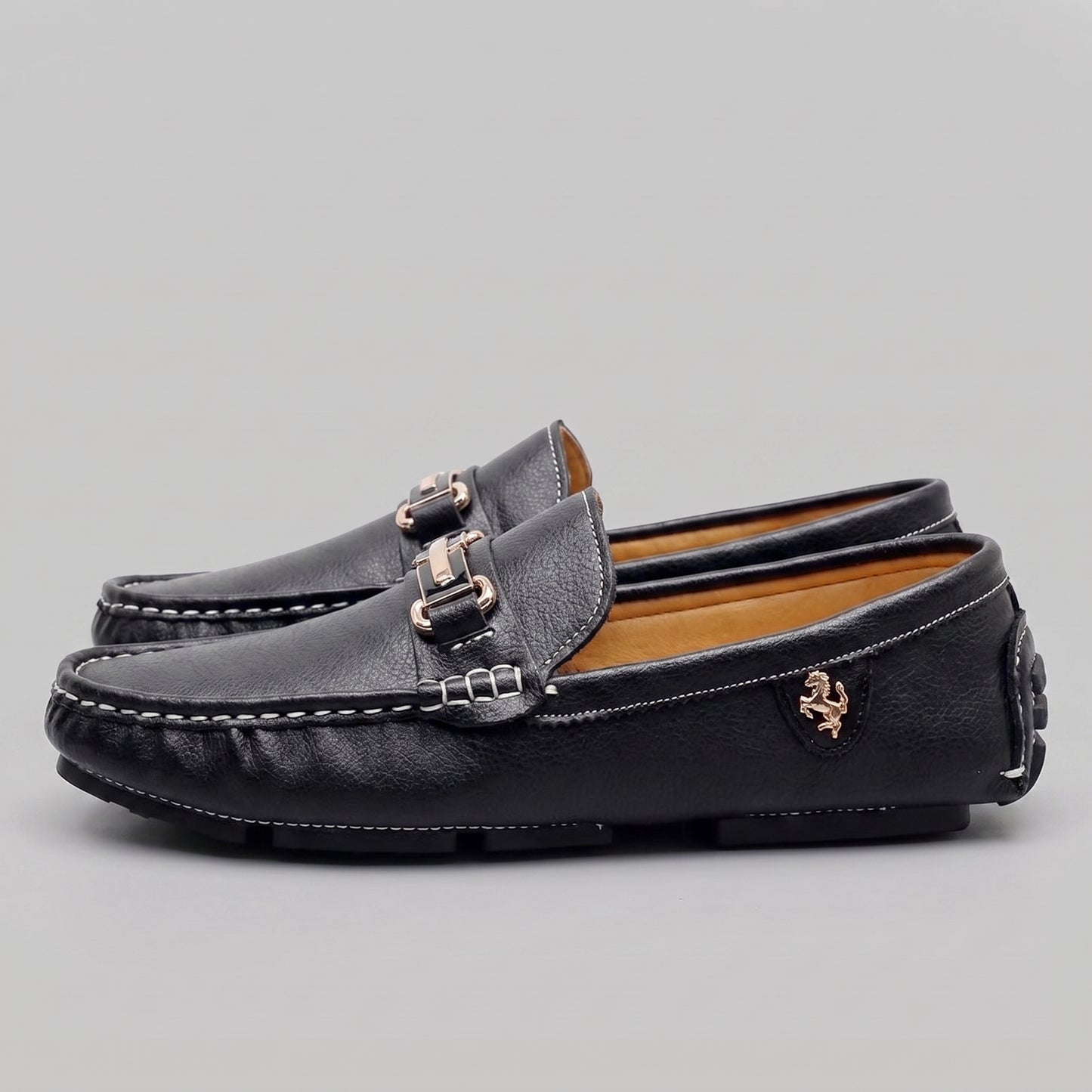 Men's Leather Moccasin Loafers - Casual Slip-On Shoes