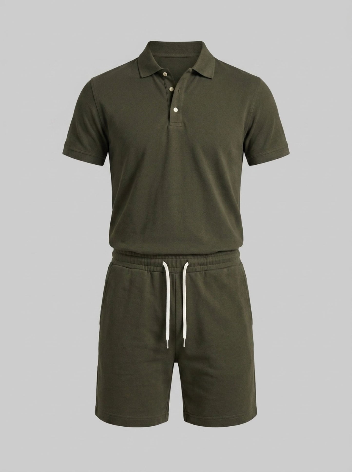 Men's Lightweight Summer Sports Polo and Shorts Set