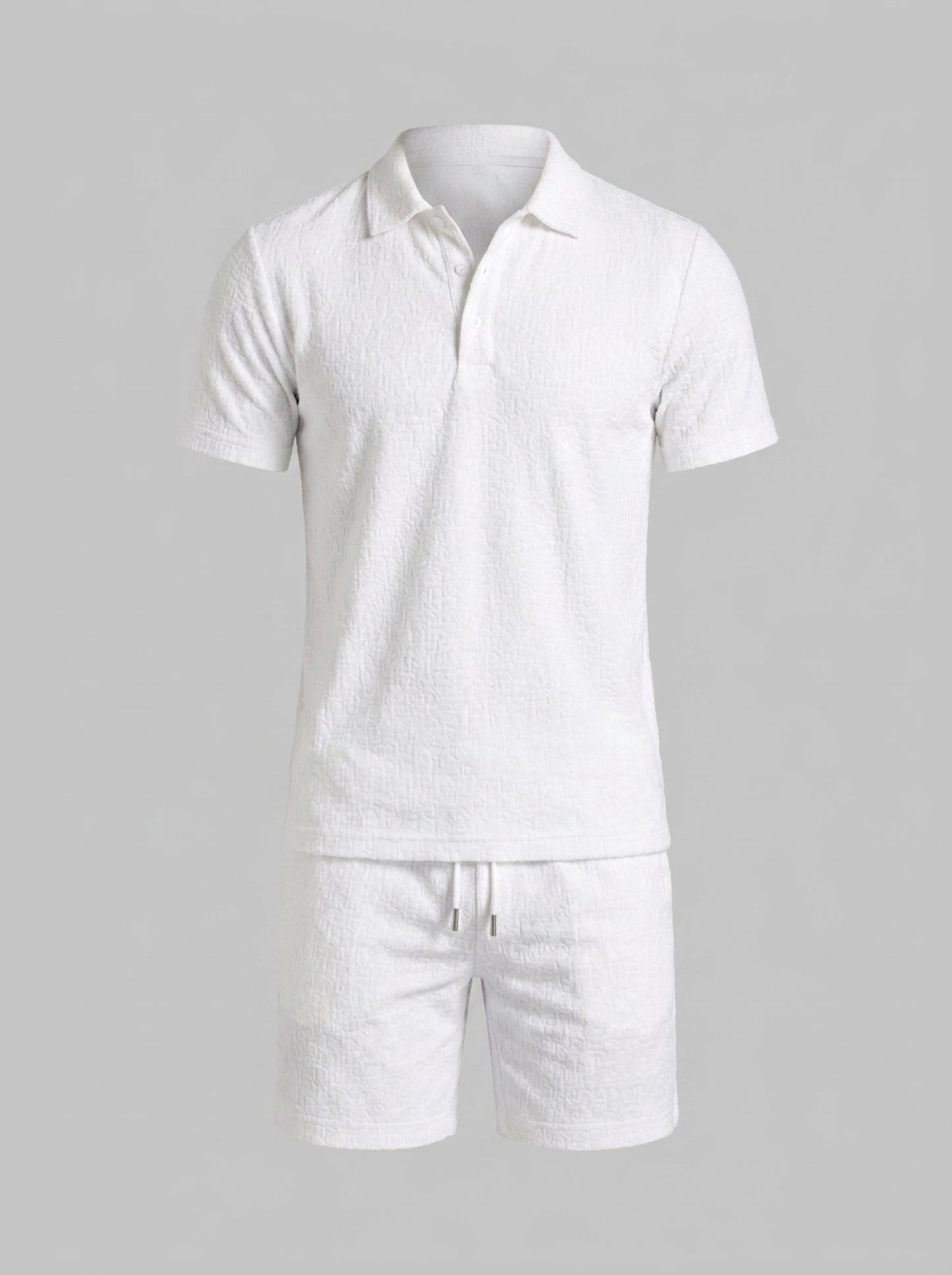 Men's Jacquard Shirt and Shorts Summer Set