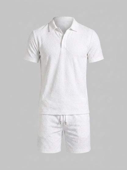 Men's Jacquard Shirt and Shorts Summer Set