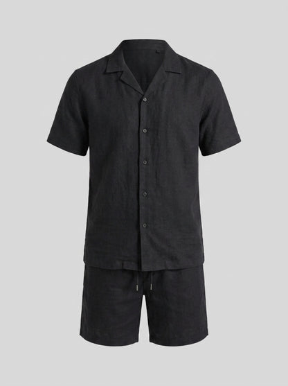 Men's Linen Shirt and Shorts Set
