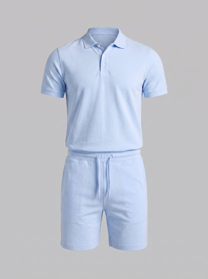 Men's Lightweight Summer Sports Polo and Shorts Set