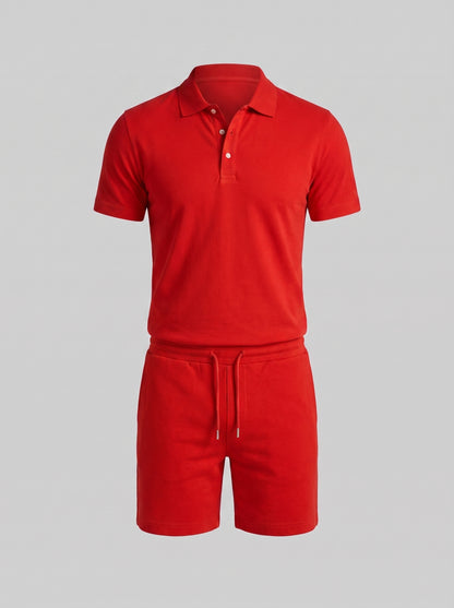 Men's Lightweight Summer Sports Polo and Shorts Set