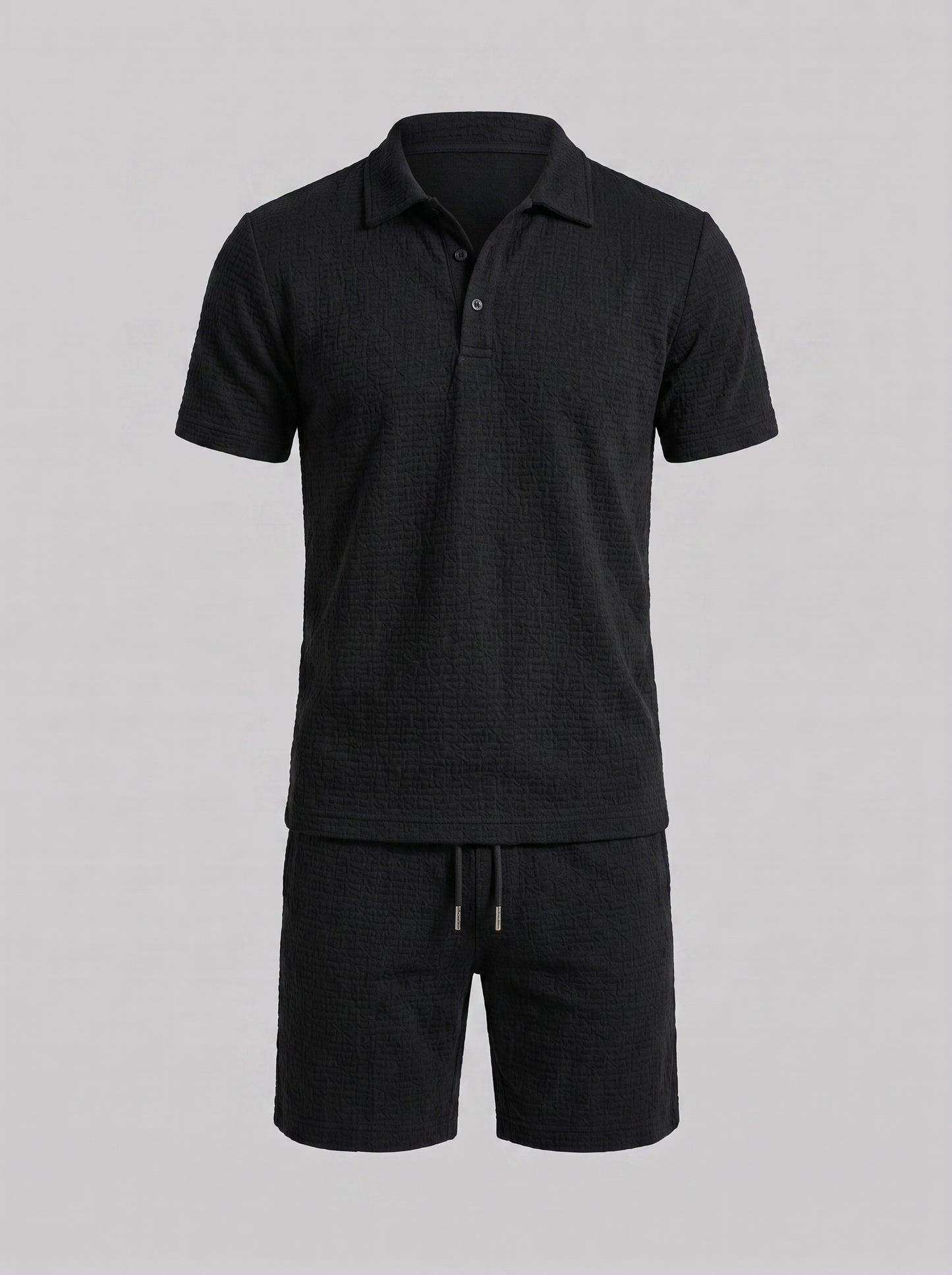 Men's Jacquard Shirt and Shorts Summer Set