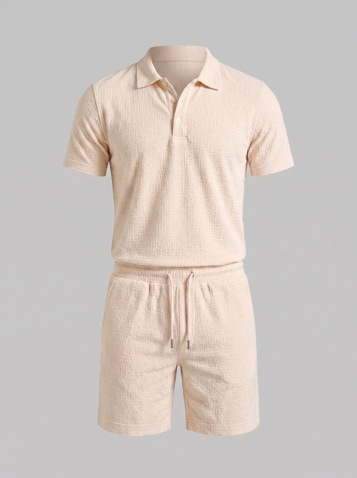 Men's Jacquard Shirt and Shorts Summer Set