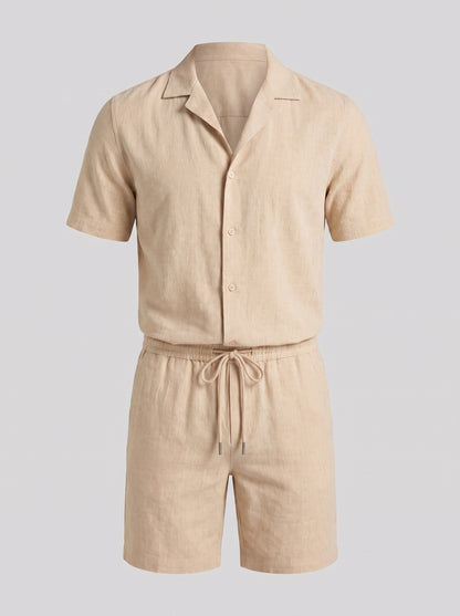 Men's Linen Shirt and Shorts Set