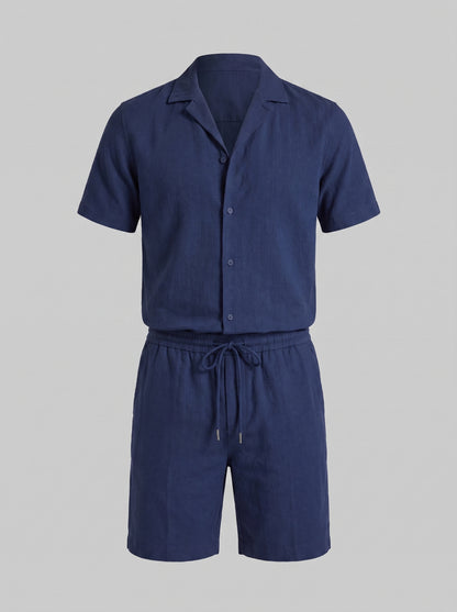 Men's Linen Shirt and Shorts Set