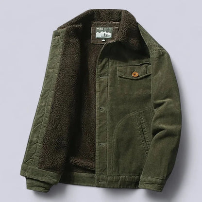 Men's Fleece-Lined Winter Jacket with Deep Pockets