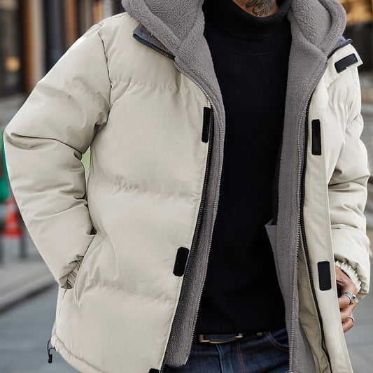 Men's Fleece Jacket with Hood and Pockets 0