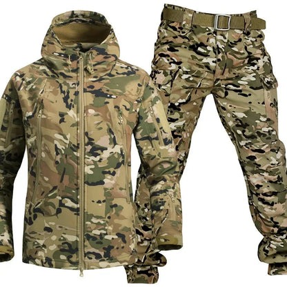 Men's Hiking Trousers and Water-Repellent Jacket Set