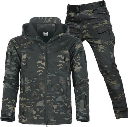 Men's Hiking Trousers and Water-Repellent Jacket Set