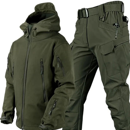 Men's Hiking Trousers and Water-Repellent Jacket Set