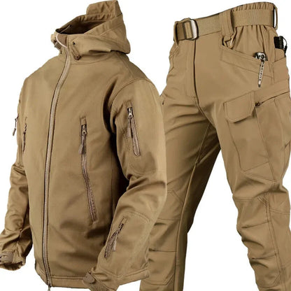 Men's Hiking Trousers and Water-Repellent Jacket Set