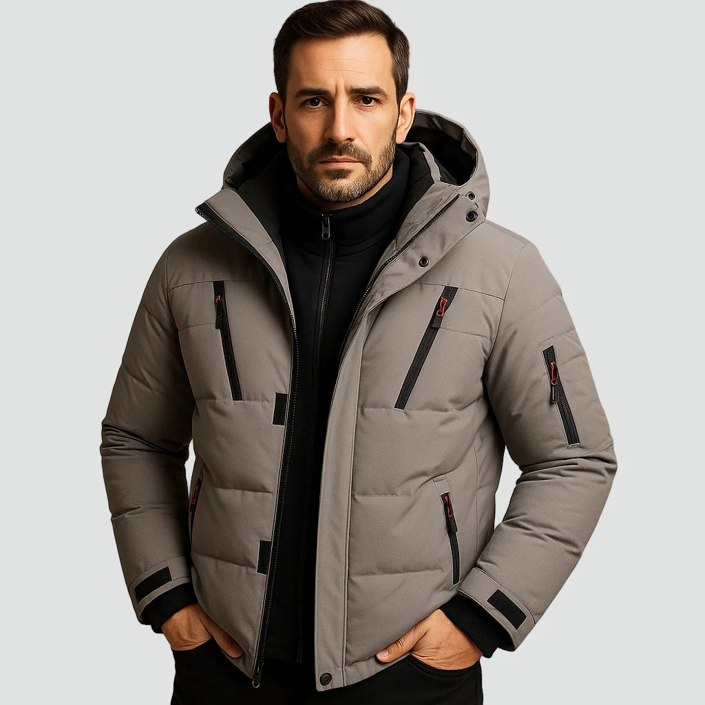 Men's Hooded Puffer Jacket Water-Repellent