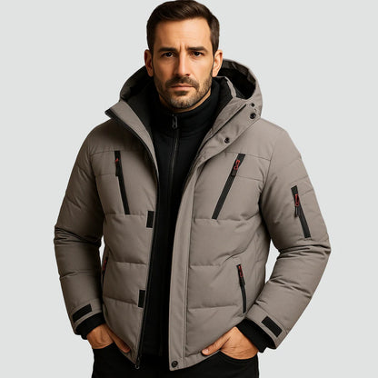 Men's Hooded Puffer Jacket Water-Repellent