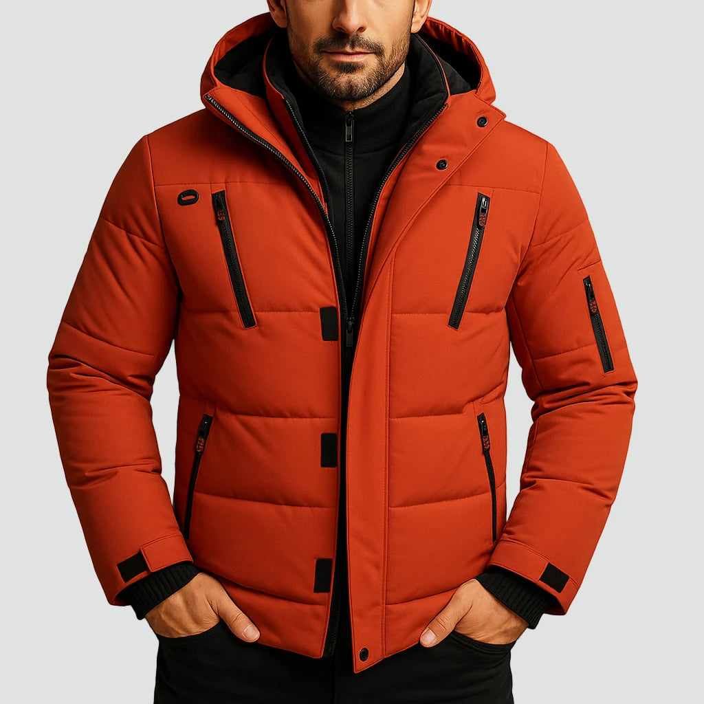 Men's Hooded Puffer Jacket Water-Repellent