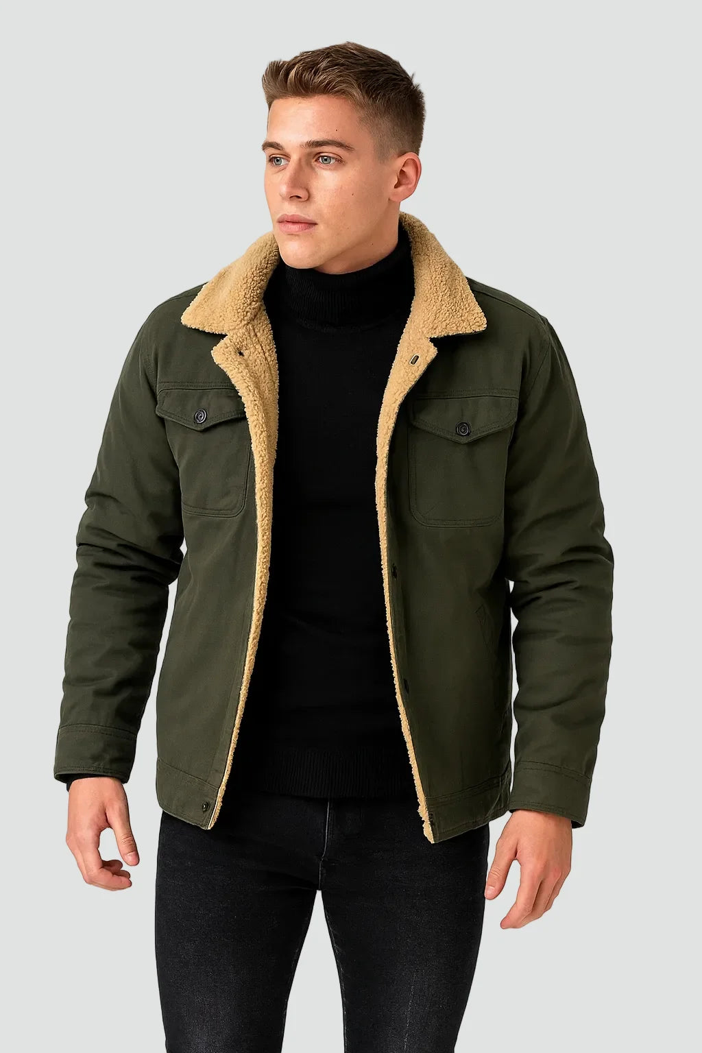 Men's Insulated Winter Jacket with Chest Pockets