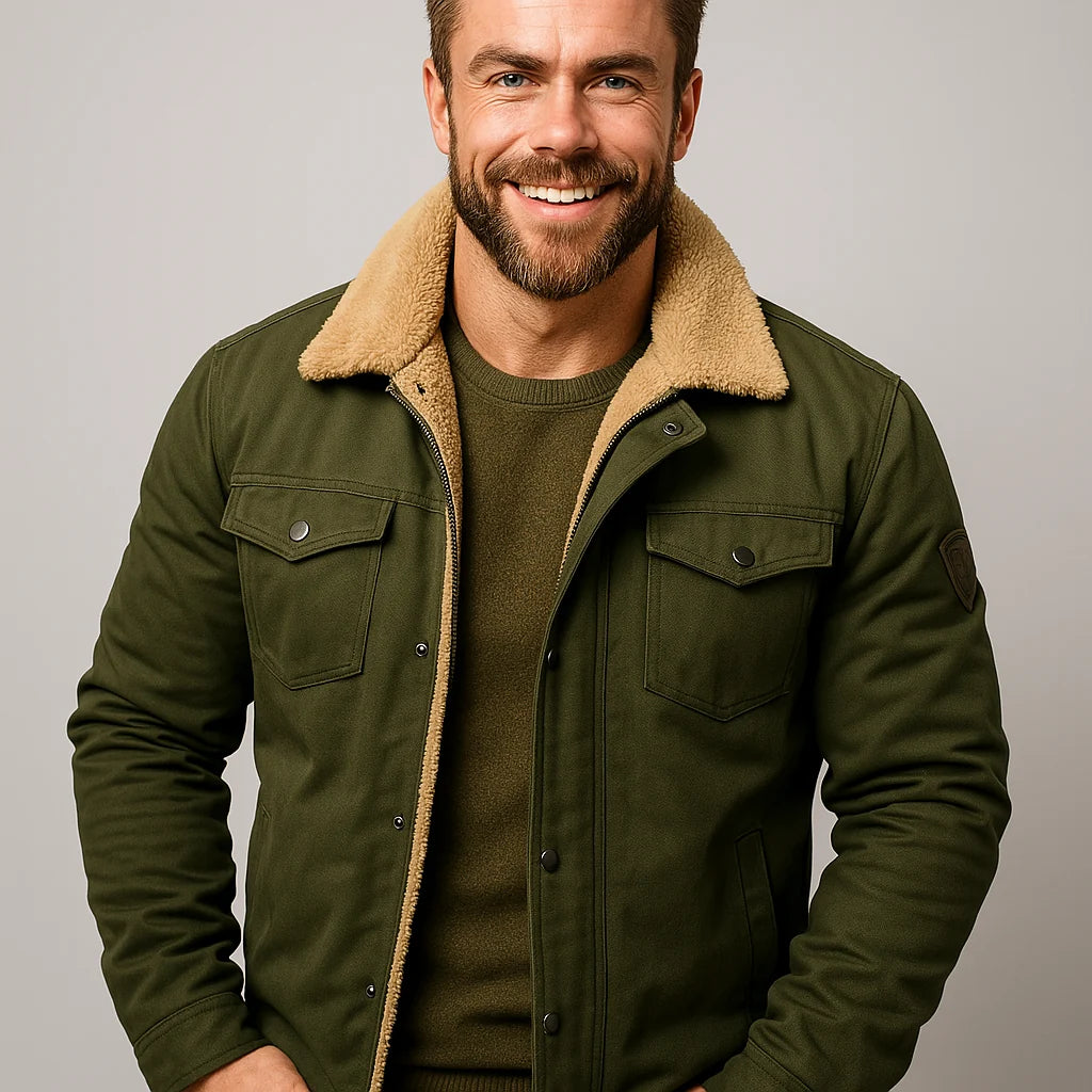 Men's Insulated Winter Jacket with Chest Pockets