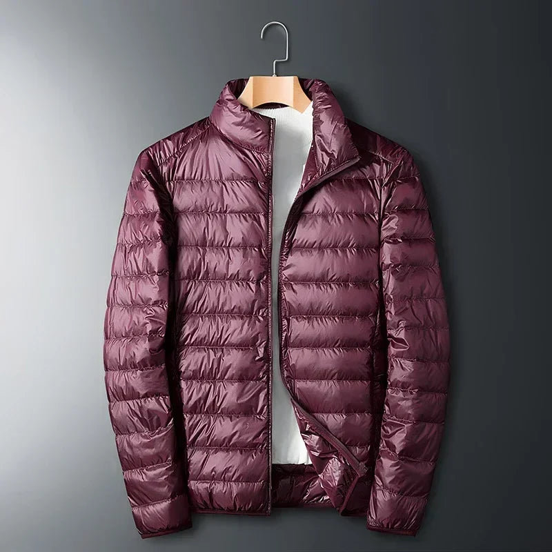 Men's Lightweight Puffer Jacket with Compact Storage
