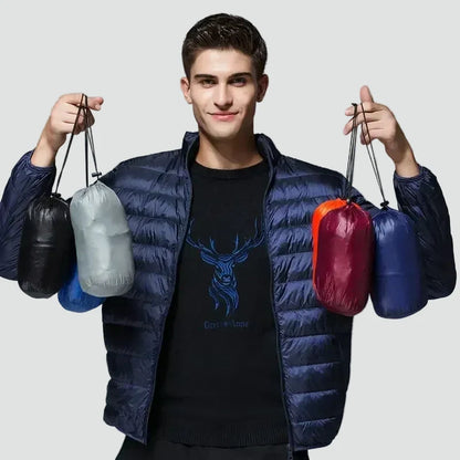 Men's Lightweight Puffer Jacket with Compact Storage