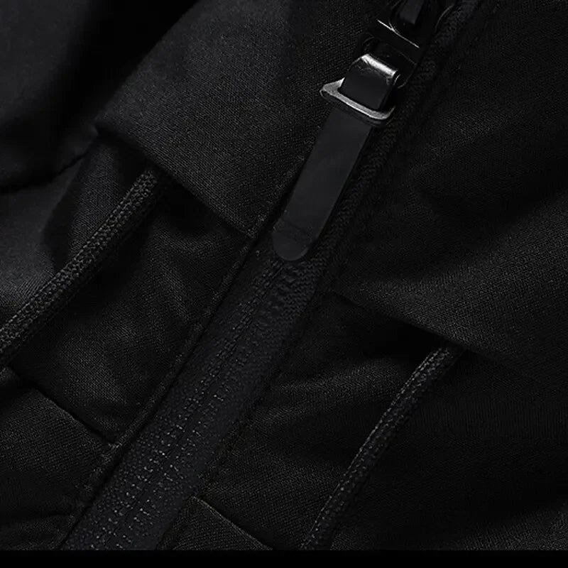 Men's Padded Hip-Length Winter Puffer Jacket with Hood