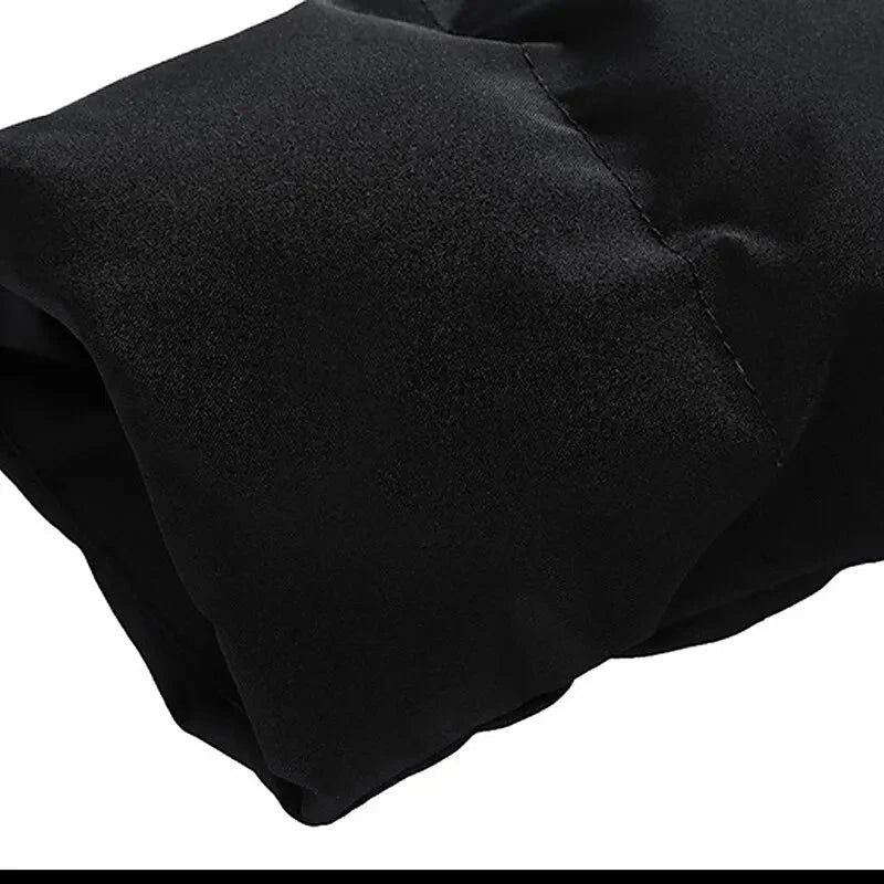 Men's Puffer Jacket with Hood and Side Pockets for Winter