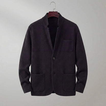 Men's Tailored Fit Casual Jacket with Lapel Collar