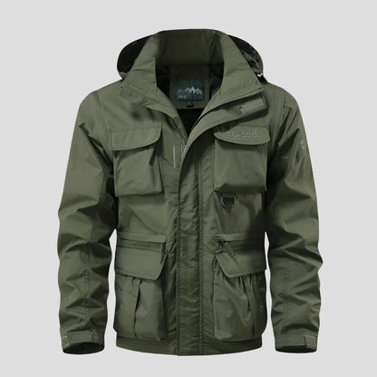 Men's Waterproof Military Jacket with Multiple Pockets