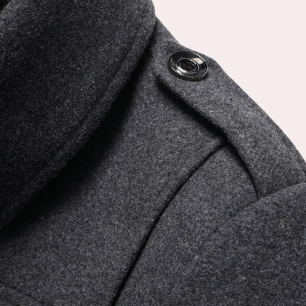 Men's Winter Jacket with Thermal Lining and Windproof Collar