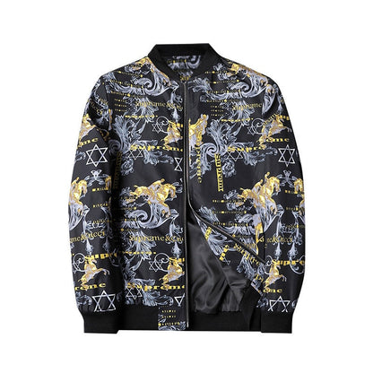 Men's Abstract Print Bomber Jacket