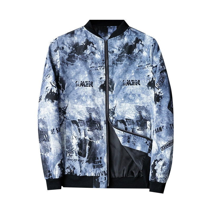 Men's Abstract Print Bomber Jacket