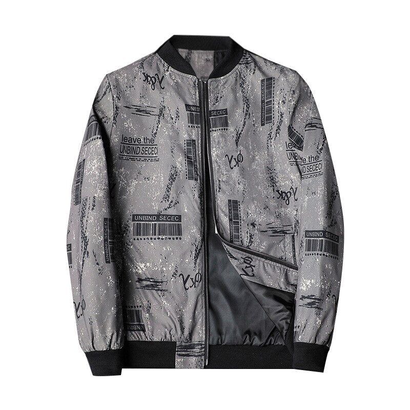 Men's Abstract Print Bomber Jacket