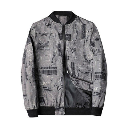 Men's Abstract Print Bomber Jacket
