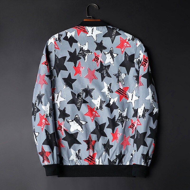 Men's Abstract Print Bomber Jacket