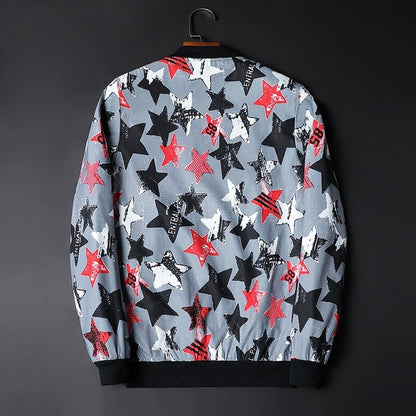 Men's Abstract Print Bomber Jacket