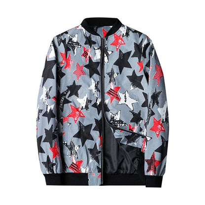 Men's Abstract Print Bomber Jacket