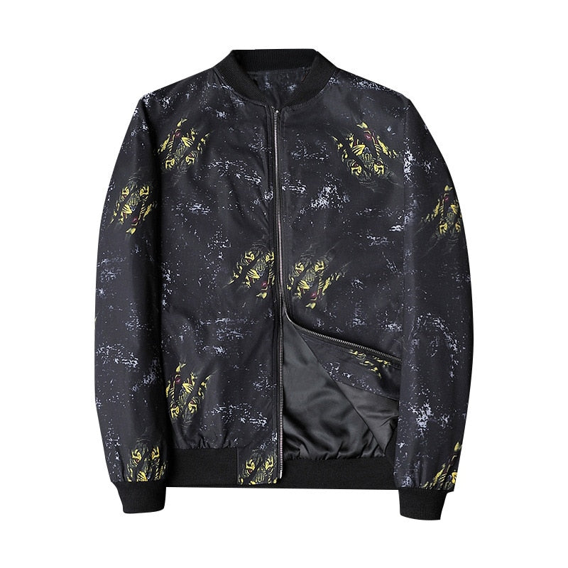 Men's Abstract Print Bomber Jacket