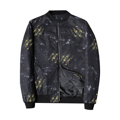 Men's Abstract Print Bomber Jacket