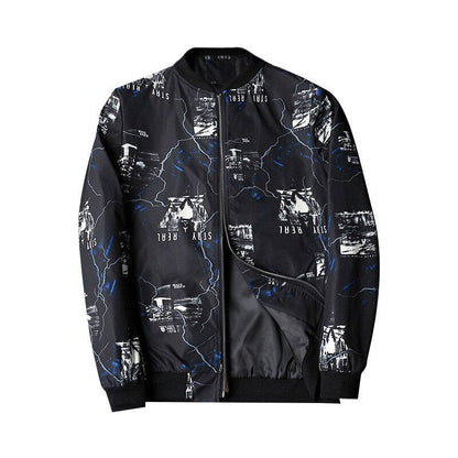 Men's Abstract Print Bomber Jacket
