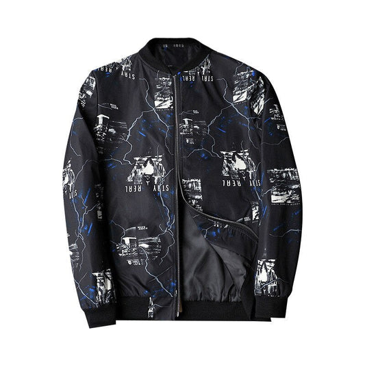 Men's Abstract Print Bomber Jacket