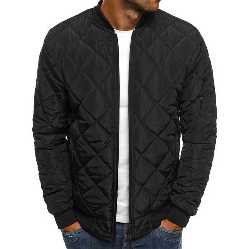 Men's Autumn Coat with Criss-Cross Pattern